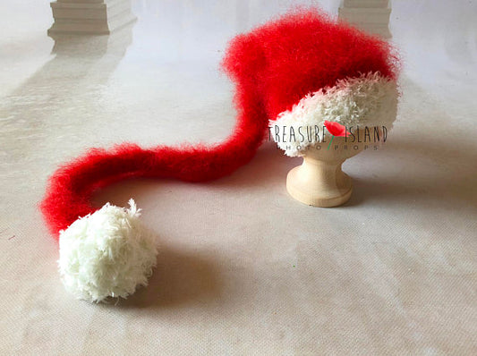 SANTA HAT with pom pom  hight quality mohair EXTRA FLUFF