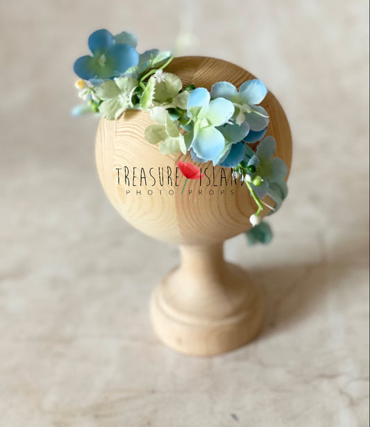 BOHO flower headband / halo - turquoise