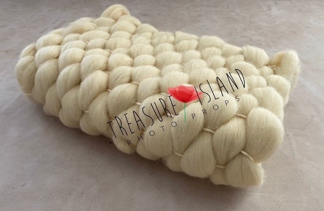 Woolen WEAVE  CLASSIC BLANKET WOVEN - marshmallow