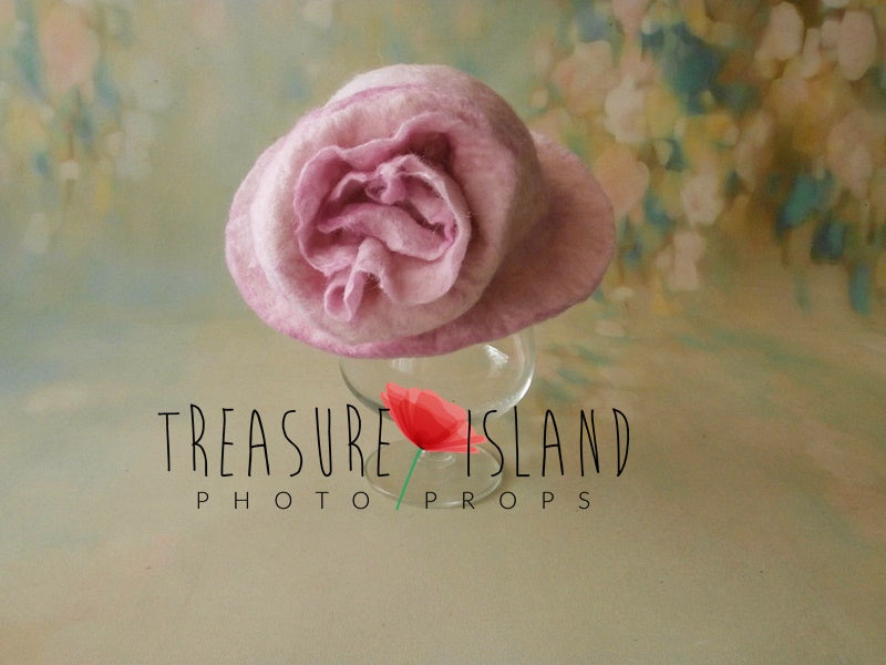 Blush Rose Felt Hat – Handmade Newborn Photography Prop