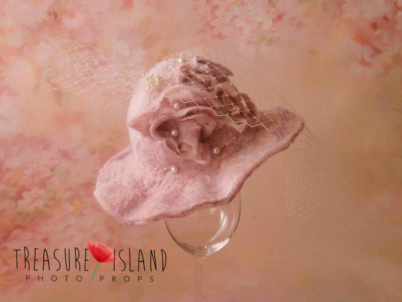 Luxury Felted Hat – Pastel Wool – Handmade for Newborn & Sitter Girls