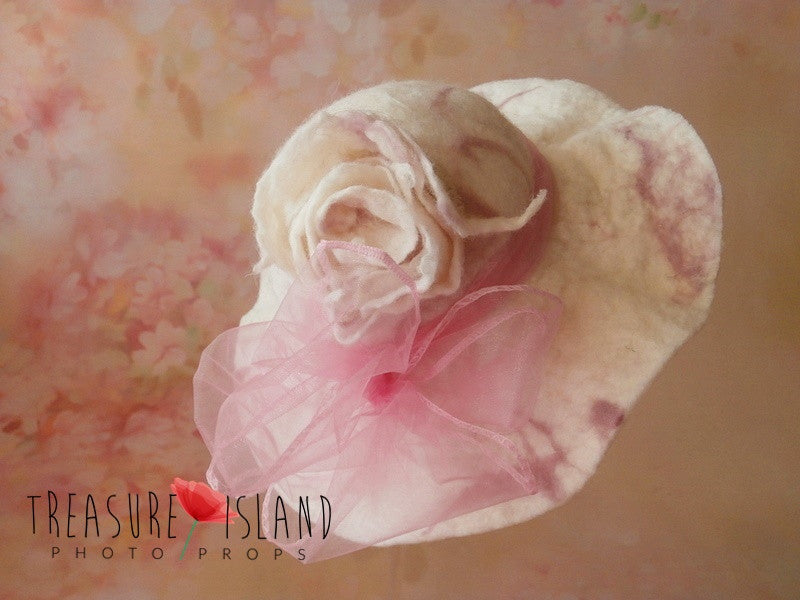 Luxury Felted Hat – Pastel Wool – Handmade for Newborn & Sitter Girls