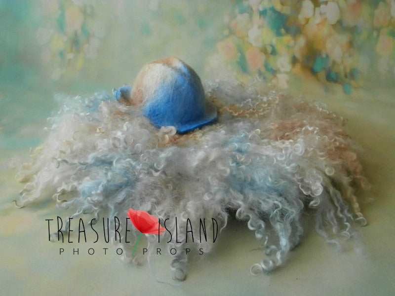 SET for BOY✨ CURLY blanket and HAT ✨nb or sitte size✨ luxury photo props