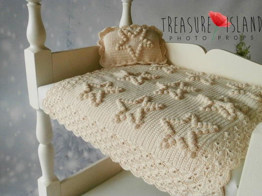 EXXLUSIVE CROCHET PILLOW AND BEDSPREAD SET - model WITH stars