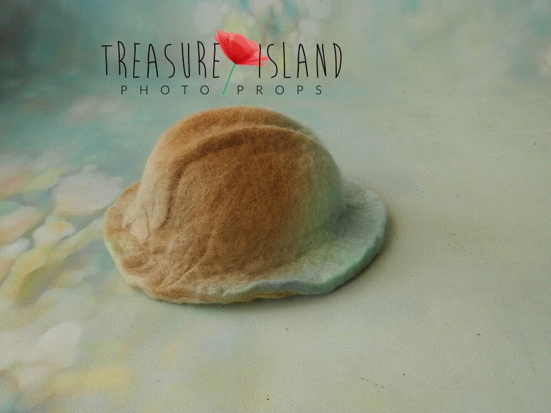 Sage and olive hand felted boy hat for newborn photography